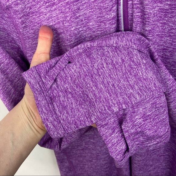 Nike Purple 1/2 Zip Long Sleeve Running Top Size Medium Sweat Wicking Active Top - Picture 9 of 14